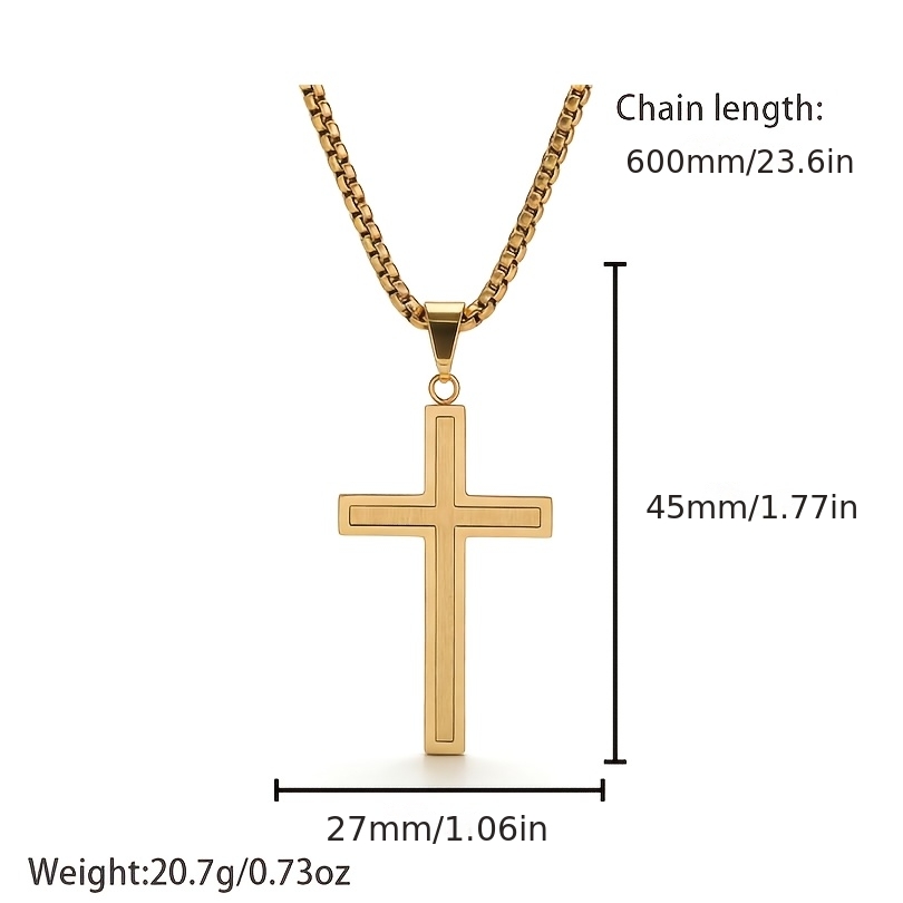 Hip Hop Couples Cross Pendant Layered Stainless Steel Necklace